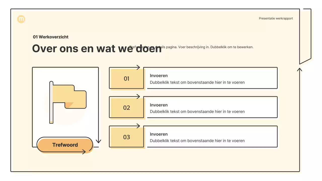 Puntvormen met pijlen in lichtgeel Zakelijk presentatiepakket