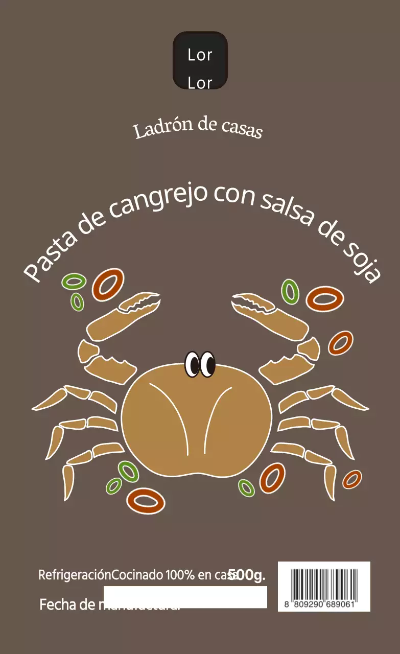 Pasta de cangrejo con salsa de soja