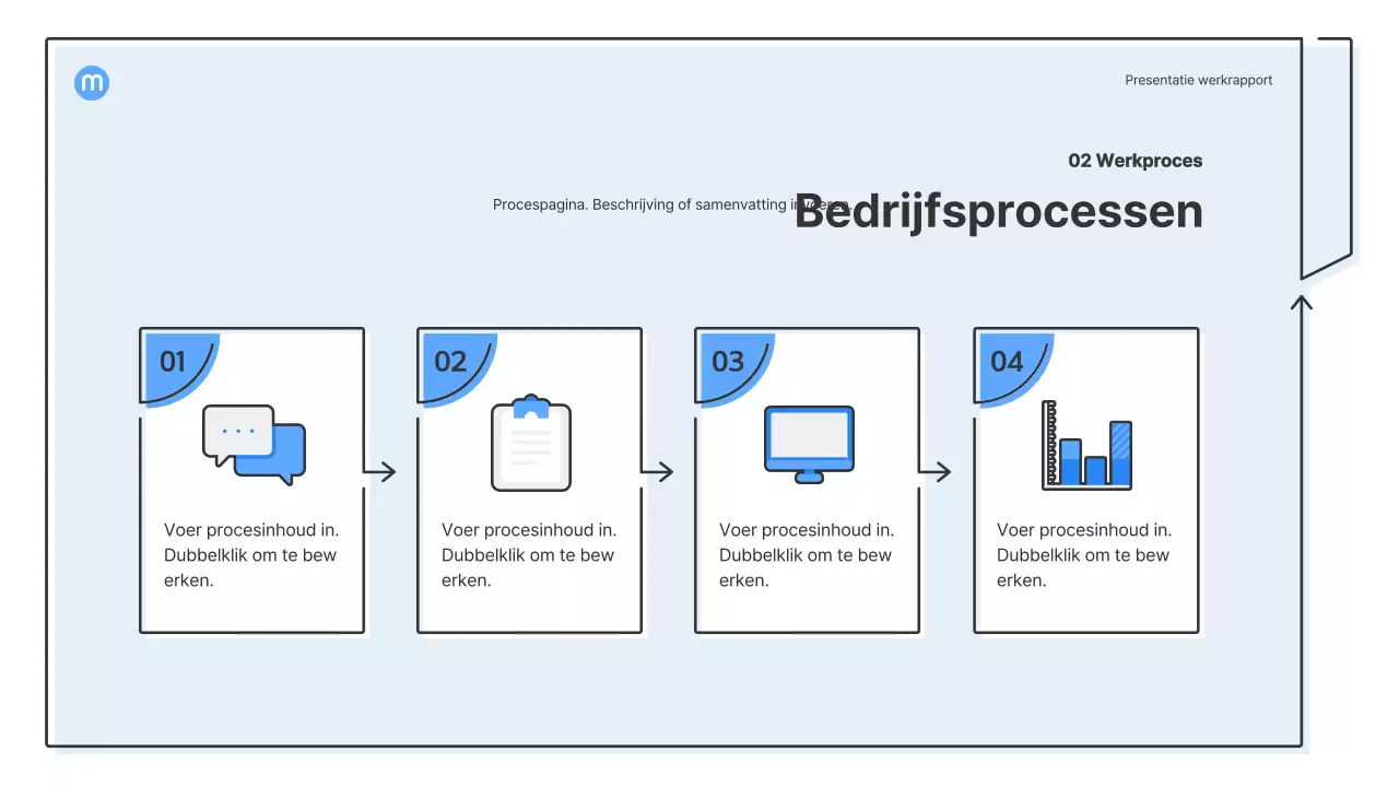 Puntvormen met lichtblauwe pijlen zakelijke presentatieset