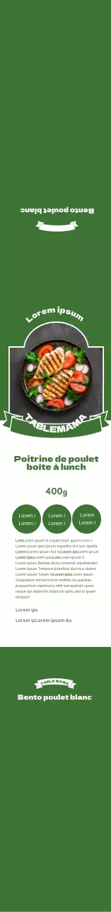 Boîte à lunch pour poitrine de poulet avec cadre photo vert