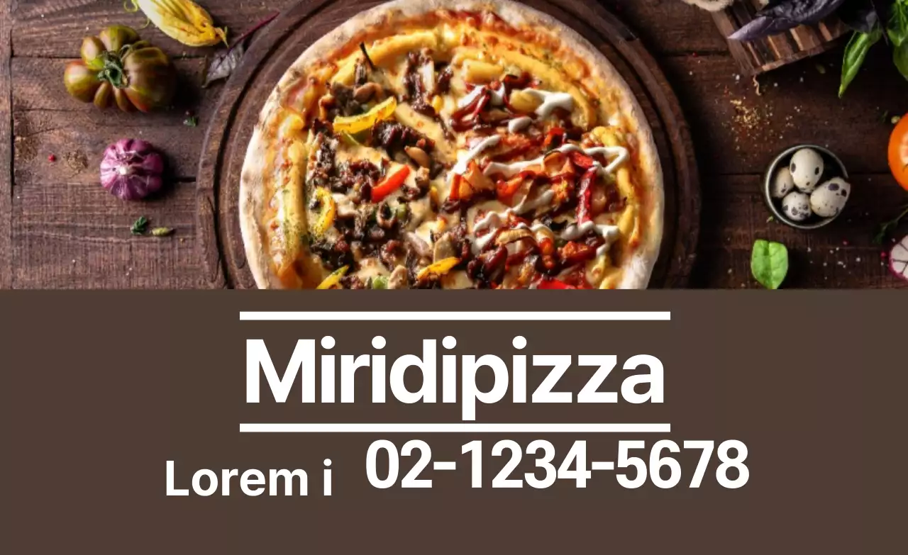 Keurig pizzalabel met bruin foto-accent