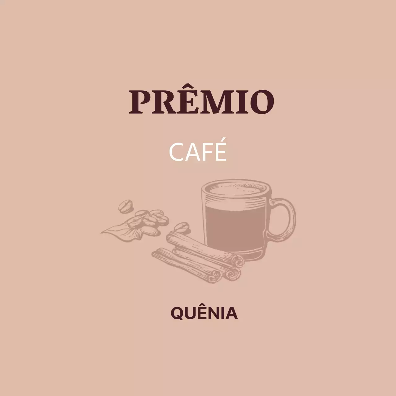Rótulo de café vintage com ilustração cor-de-rosa