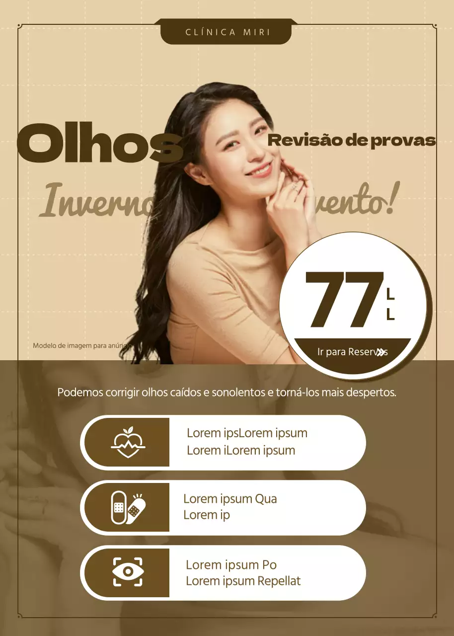 Venda de correção ocular castanha com foto-estimulante