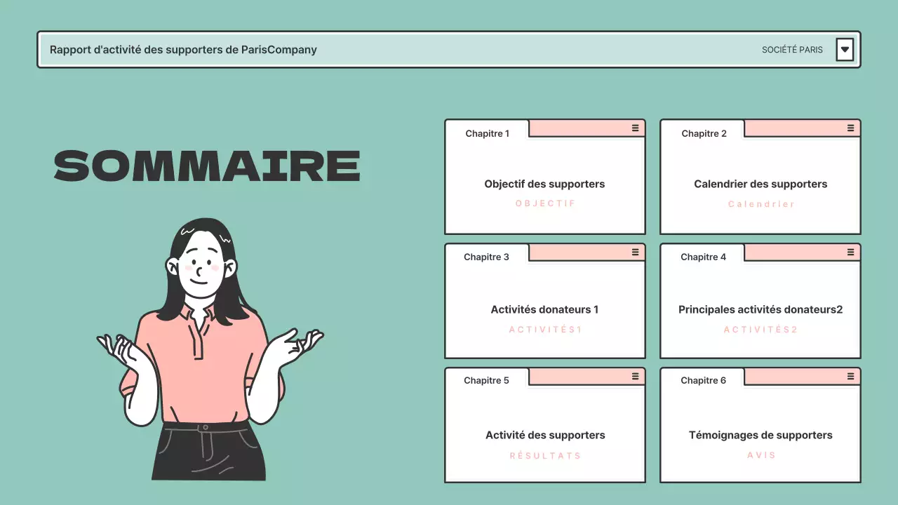 Rapports des donateurs dans des cadres de navigation rose et menthe