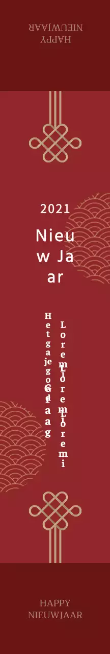 Traditionele nieuwjaarsverpakking met rode illustratie