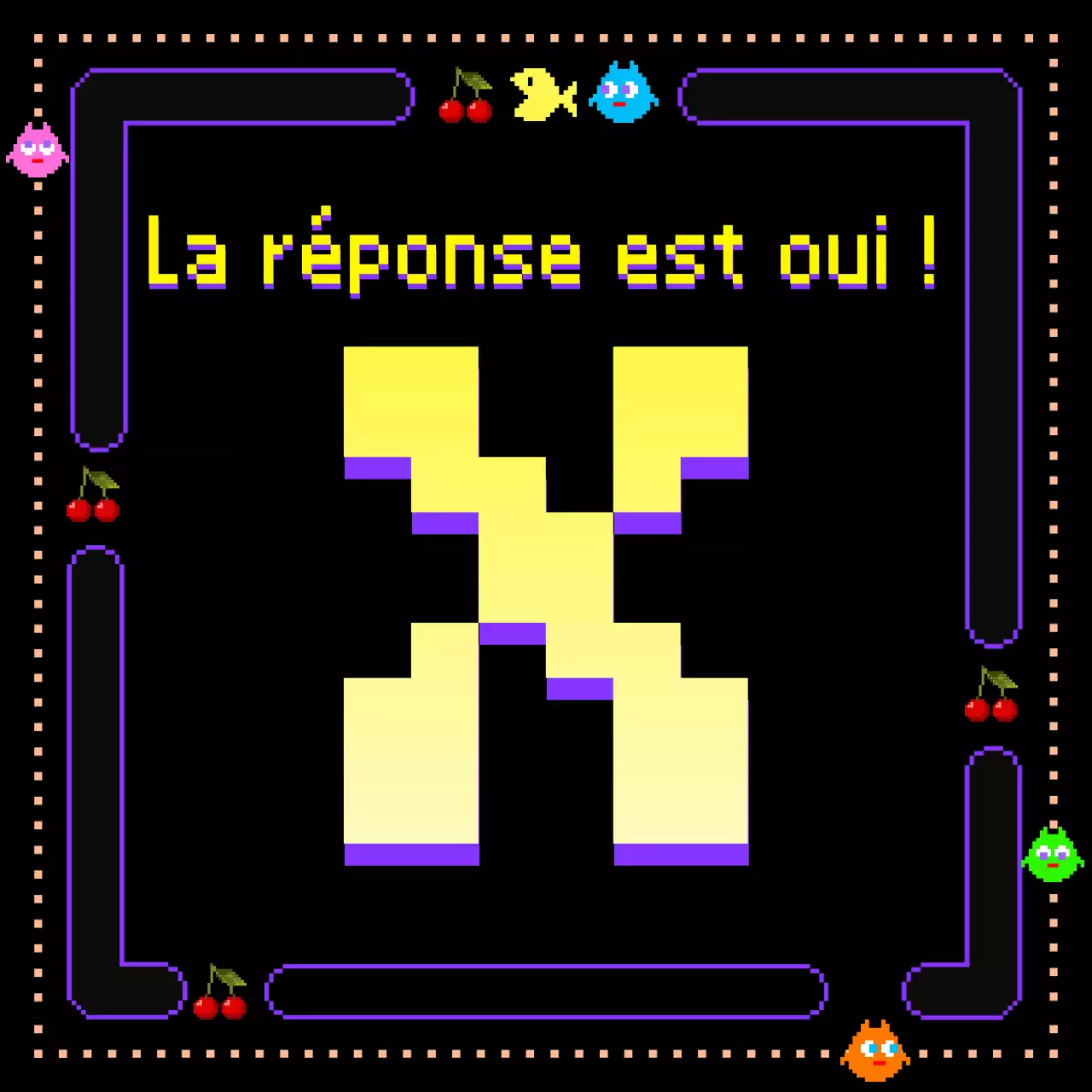 Jeu classique mignon en violet-noir-jauneConcept OXQuiz