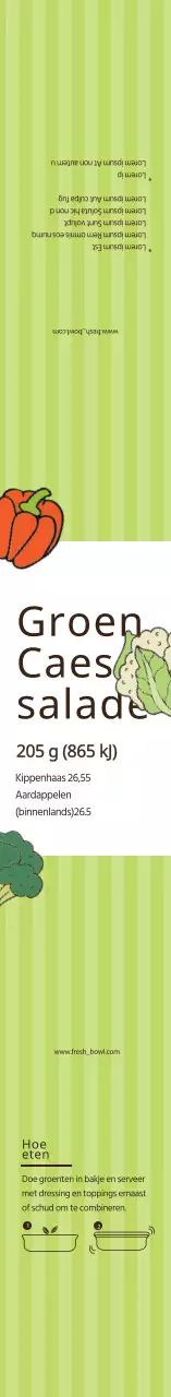 Groen Geïllustreerd Groenschaar Salade Label