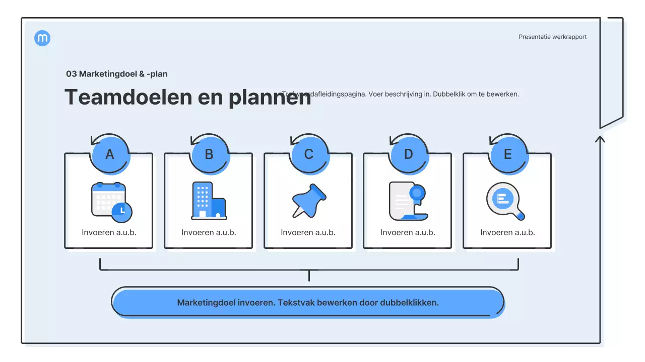 Puntvormen met lichtblauwe pijlen zakelijke presentatieset