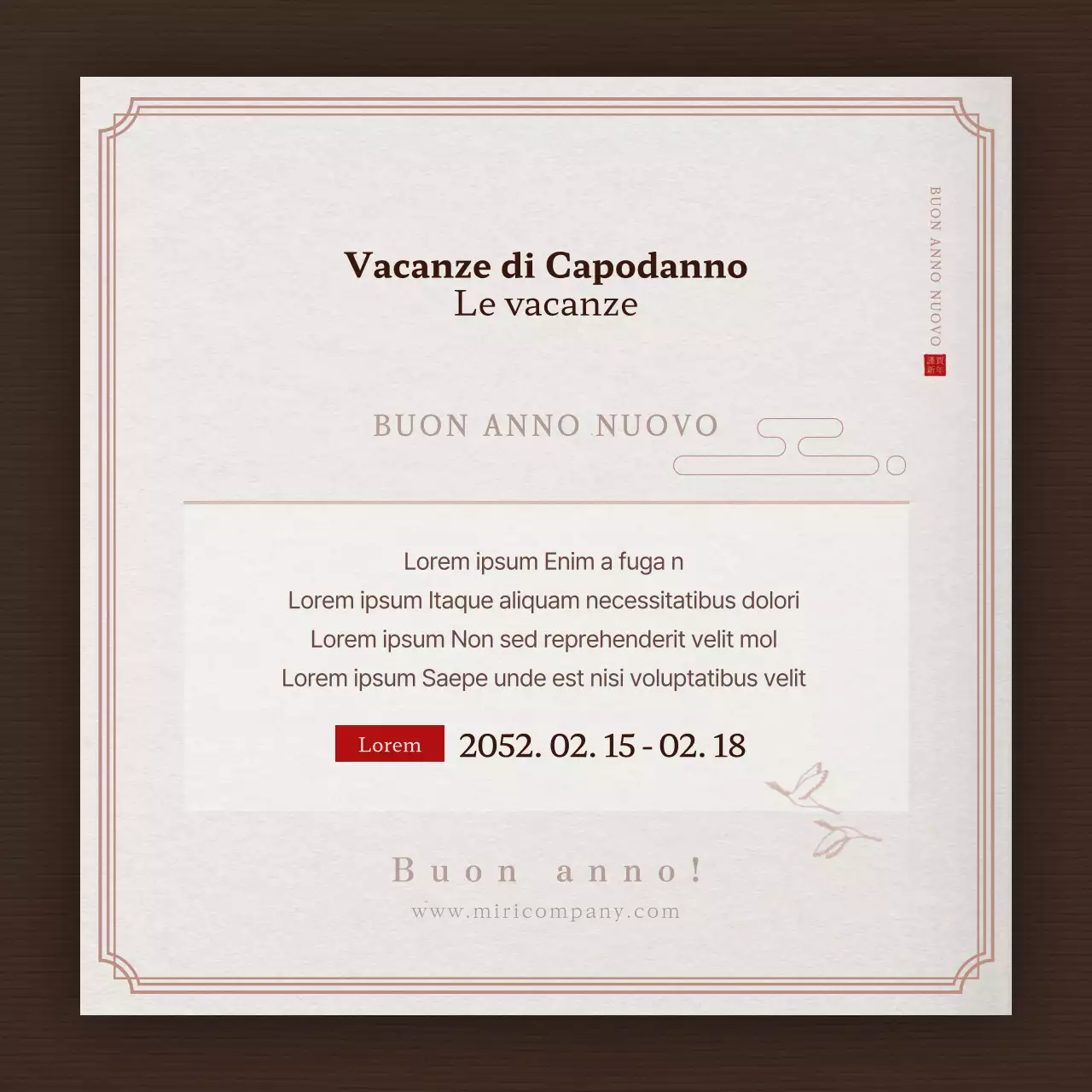 Chiusure per il Capodanno lunare in marrone e beige