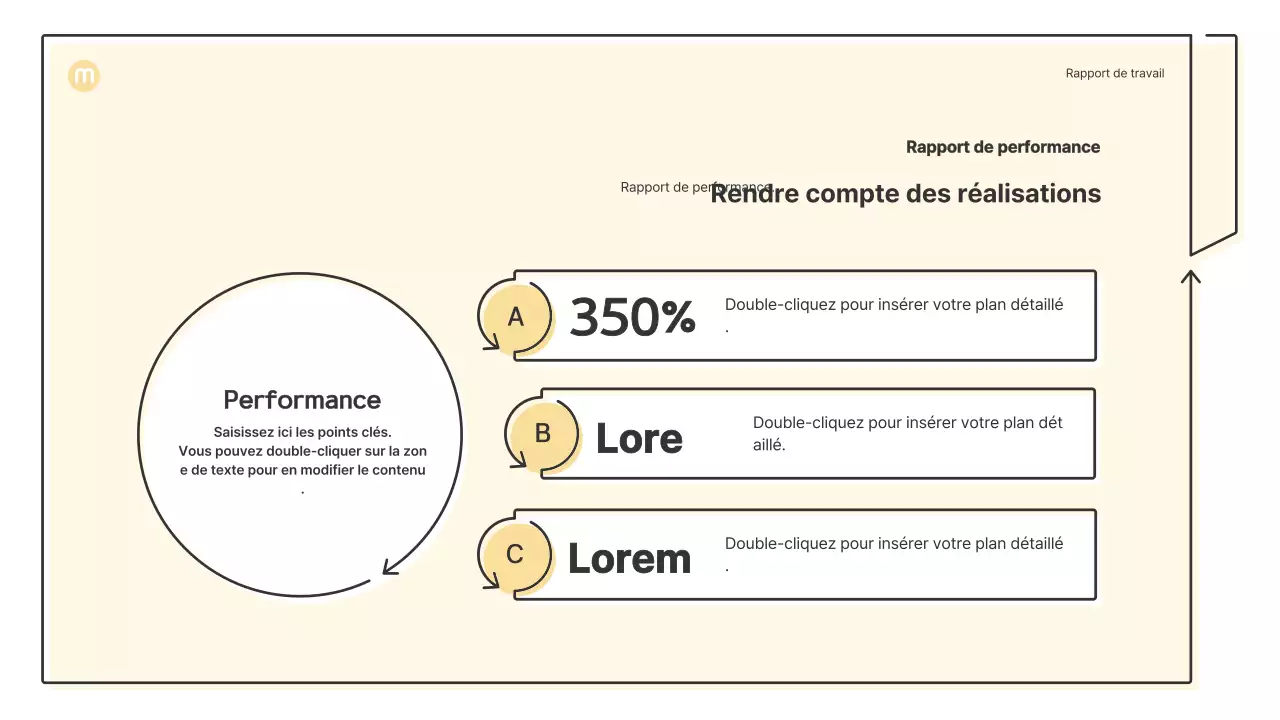 Formes ponctuelles avec flèches en jaune clair Kit de présentation d'entreprise