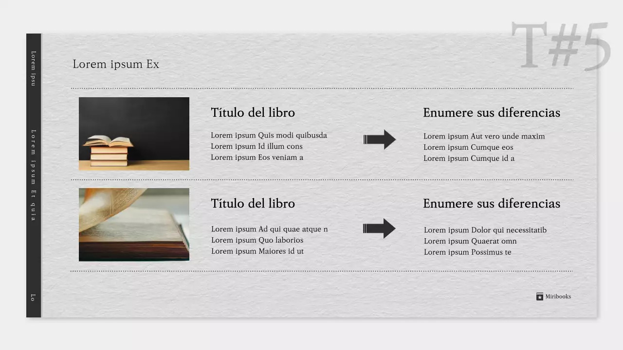 Un sencillo prospecto literario en gris y negro