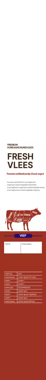 rood eenvoudig pictogram chuckeye roll vlees