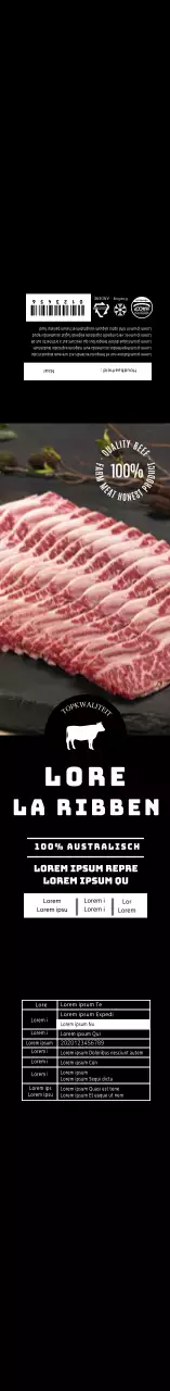 Zwart foto la ribs label