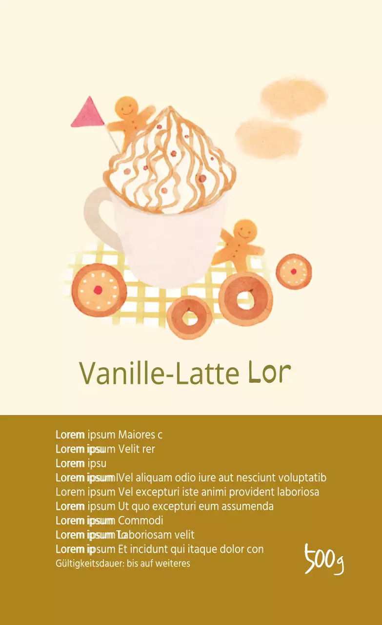 Elfenbeinbeige Illustrierte Vanille Latte Puder