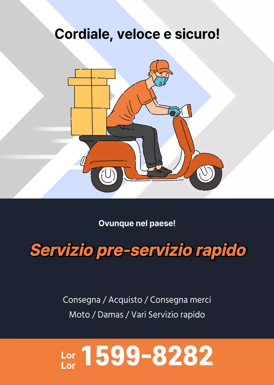 Promuovete la vostra attività di ristorazione rapida con un'illustrazione arancione