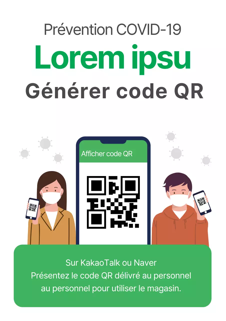 Illustration verte étiquette de signature propre au coronavirus