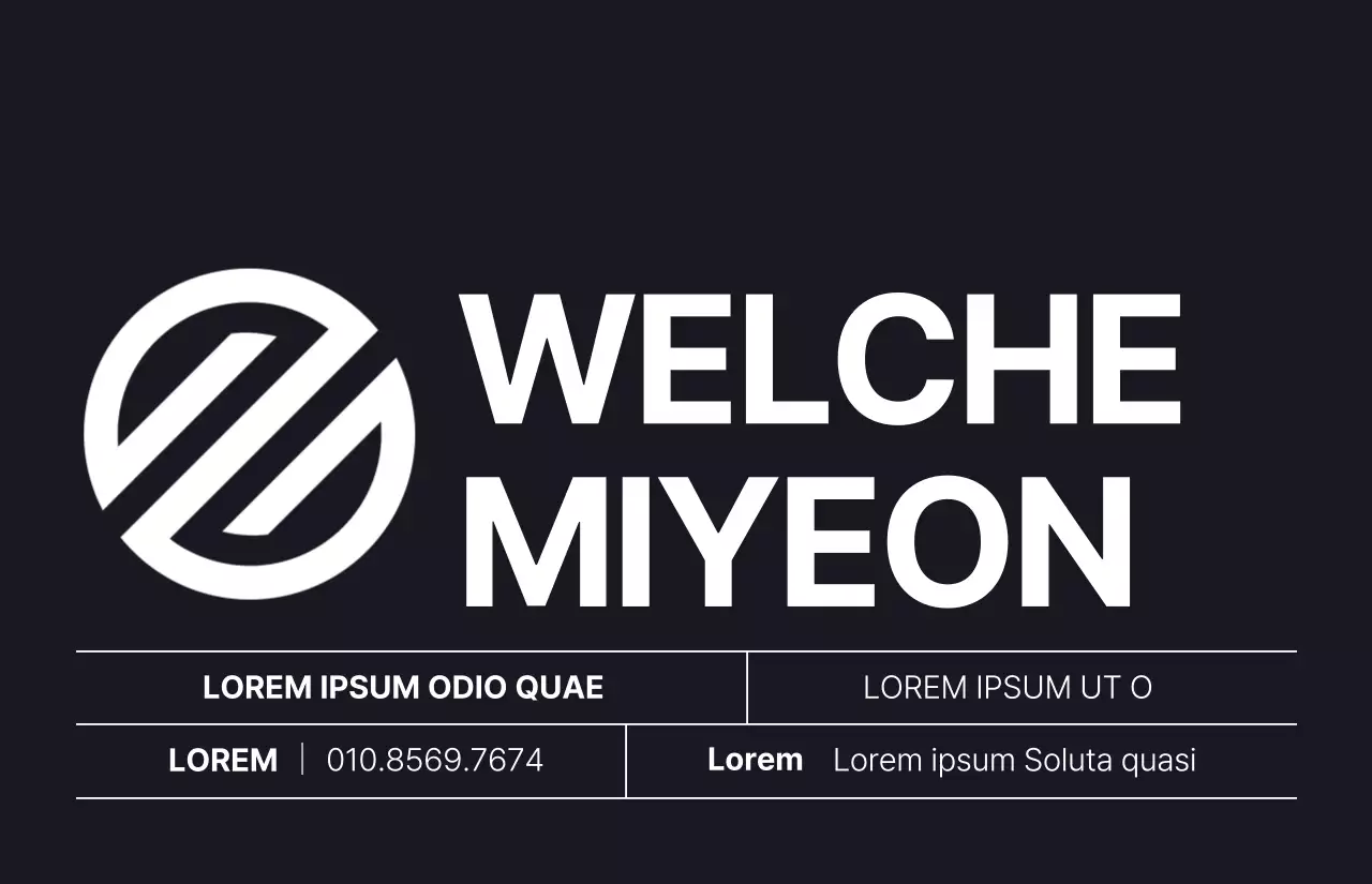 Einfaches, modernes, textzentriertes Layout in Schwarz und Weiß Corporate Employee Card