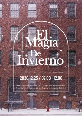 Blanco y marrón nevado invierno Europa fondo vertical cartel