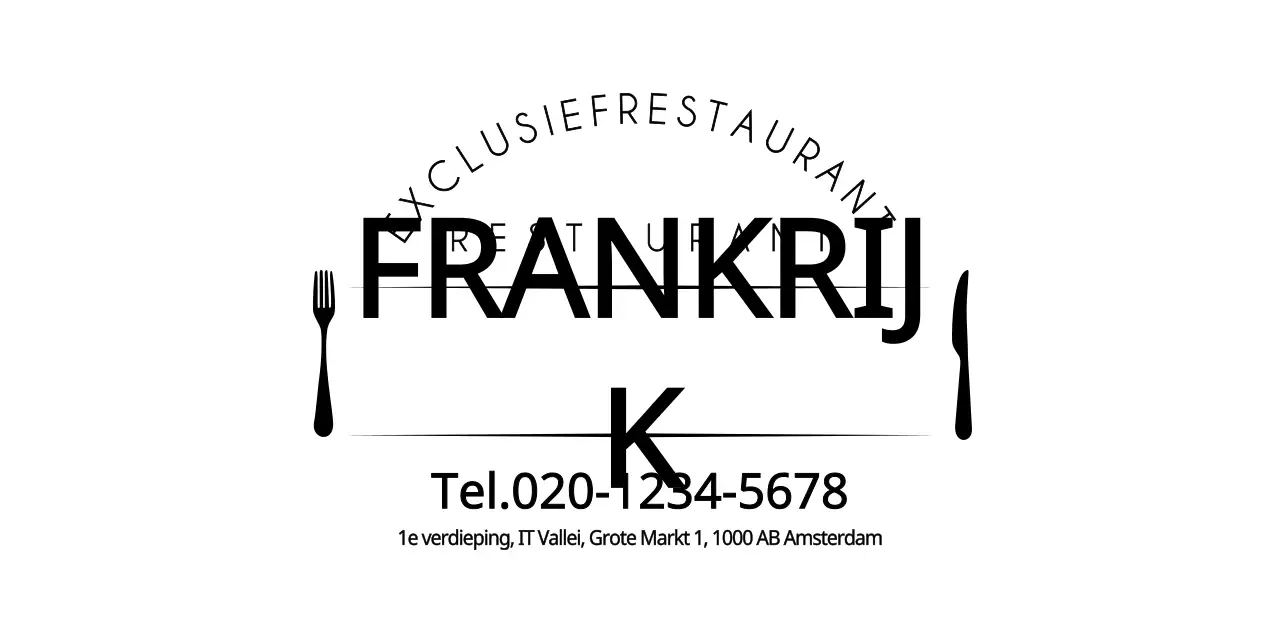 Amble-logostijl met een eenvoudige combinatie van serviespictogrammen voor restaurantinformatie en gastenservice