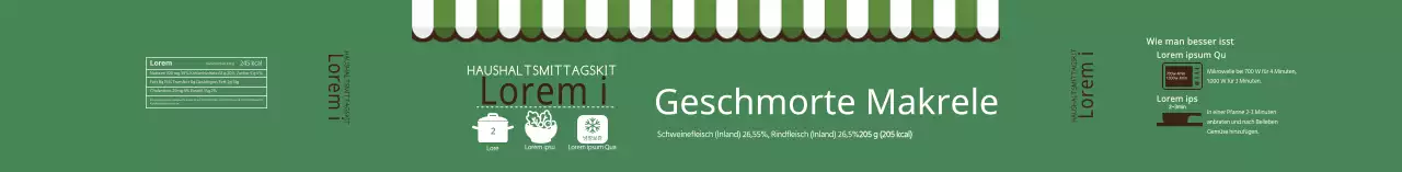 Grünes Illustrationsetikett für Huangtai-Meeresfrüchtesuppe