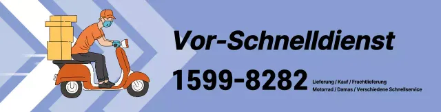 Blaue Illustration zur Förderung eines Schnelldienstleisters