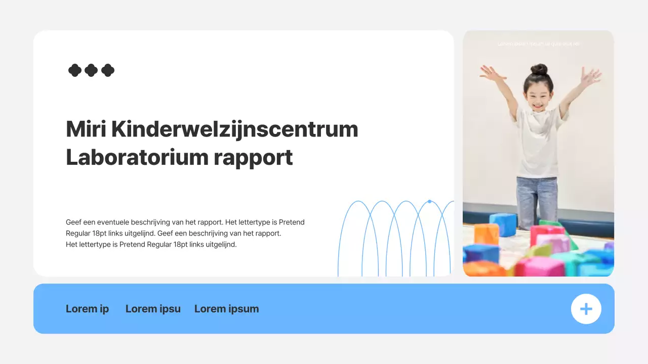 Labrapport met blauwe en oranje kaders