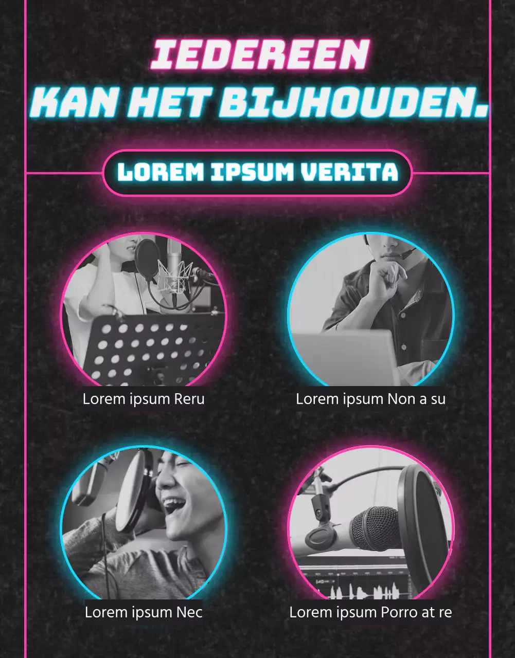 Roze en lichtblauw neon zangles