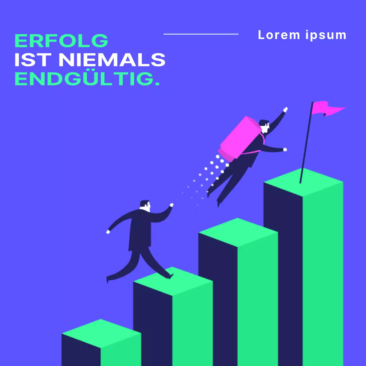 Erfolgreiche Posten mit einem Hauch von Blau und Grün