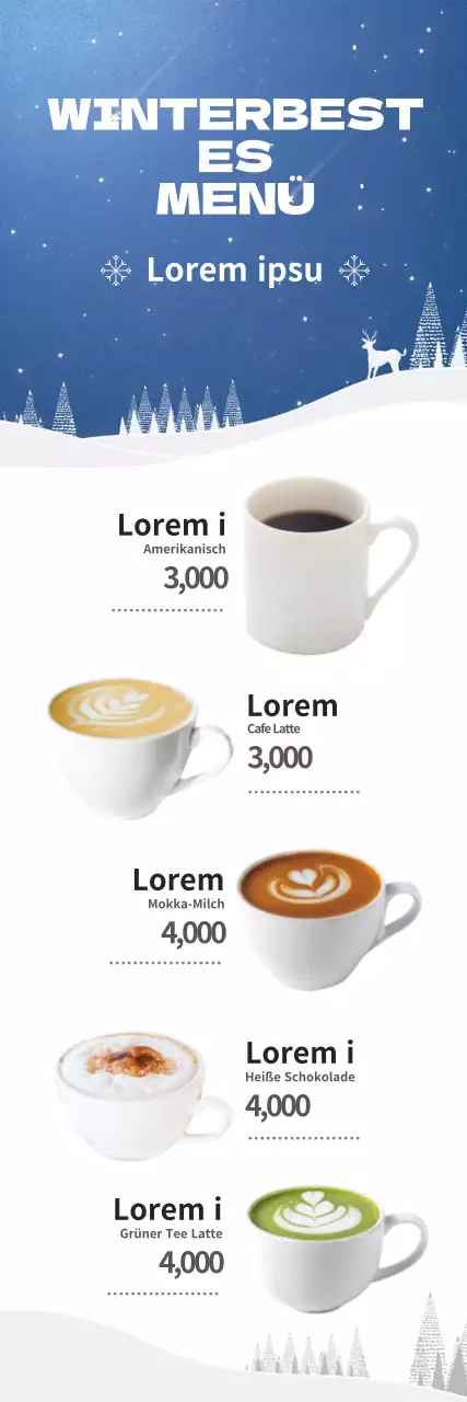 Werben Sie für Ihr bestes Winterkaffee-Menü