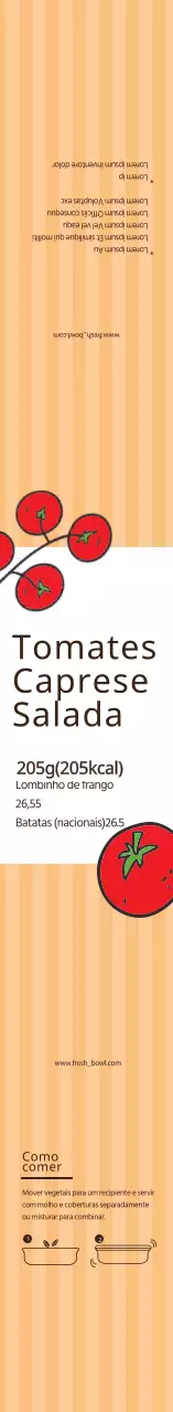 Etiqueta da salada caprese de tomate vermelho ilustrada