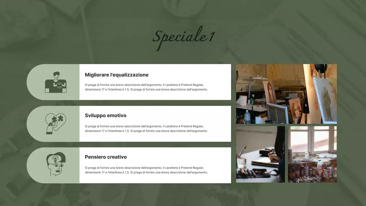 Portfolio del docente di psicologia dell'arte verde e semplice