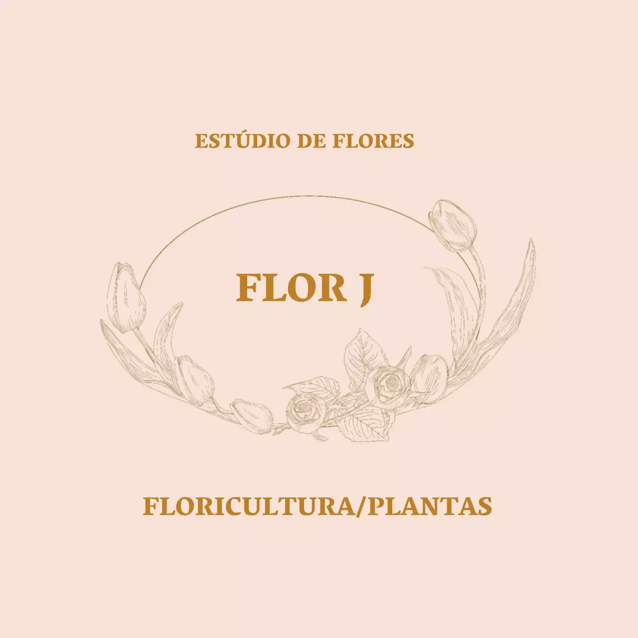 Etiqueta de florista vintage com ilustração bege