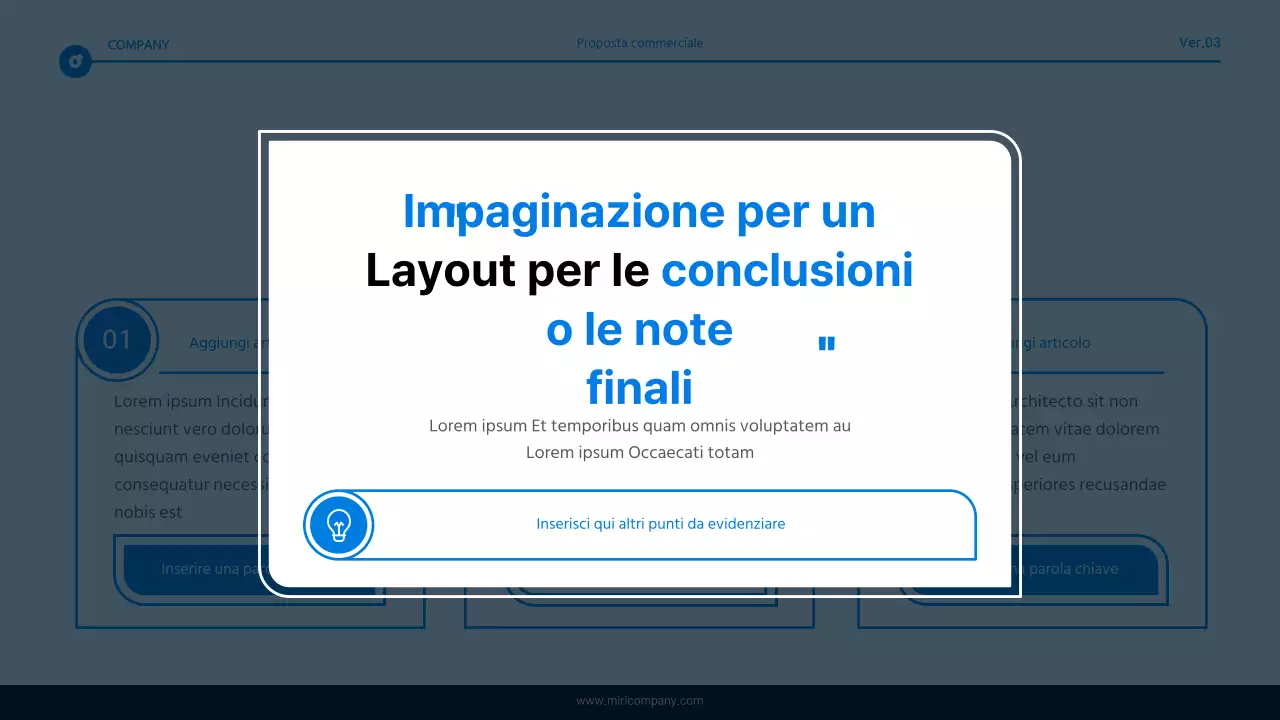 Semplice rapporto di evidenziazione del testo blu e bianco