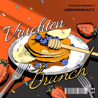 Introductie van het rood en zwart seizoensgebonden fruit brunchmenu