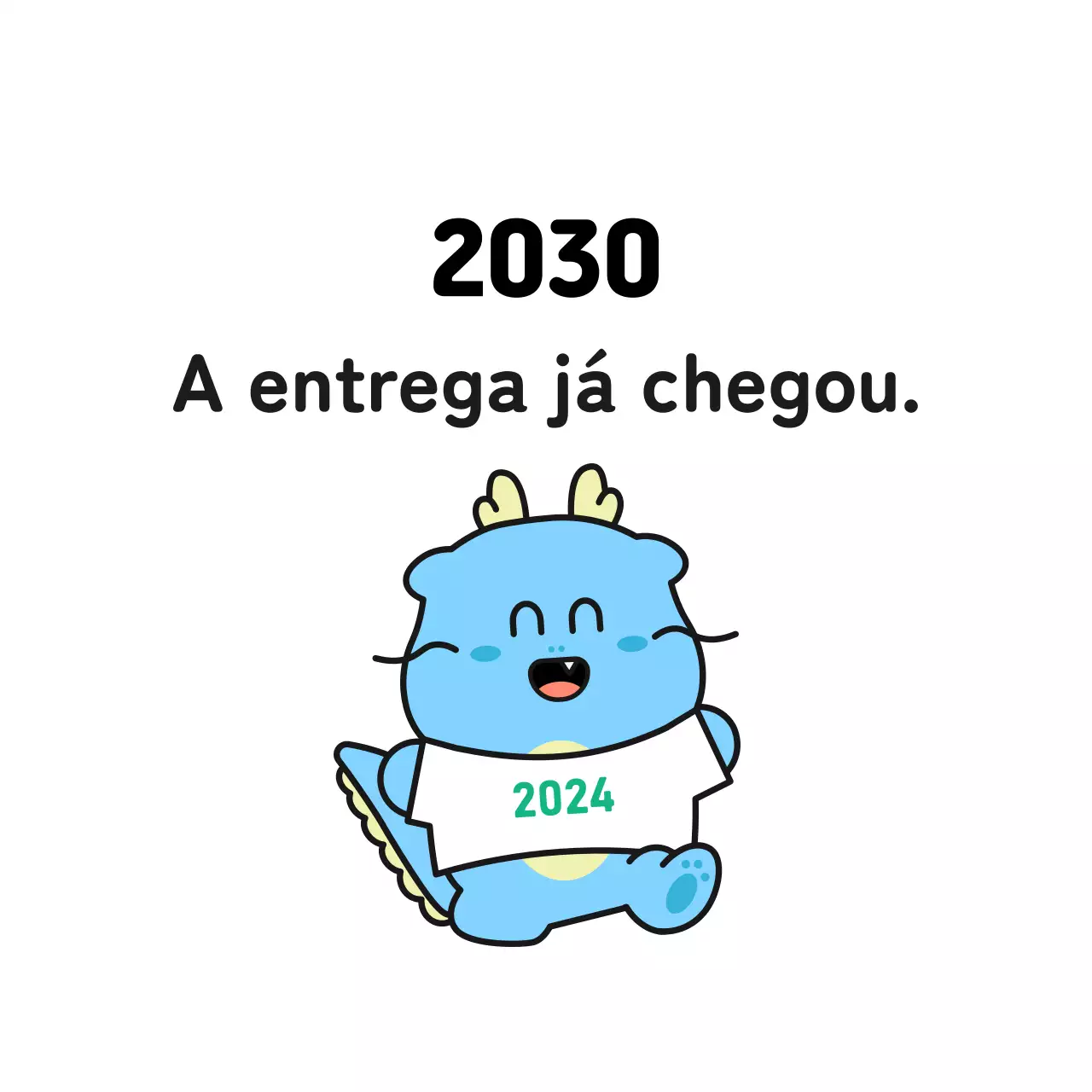 Etiqueta de felicitações de Ano Novo com ilustração branca