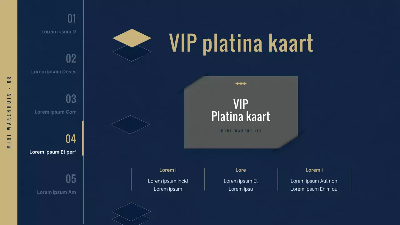 VIP Club in het luxe warenhuis in marineblauw