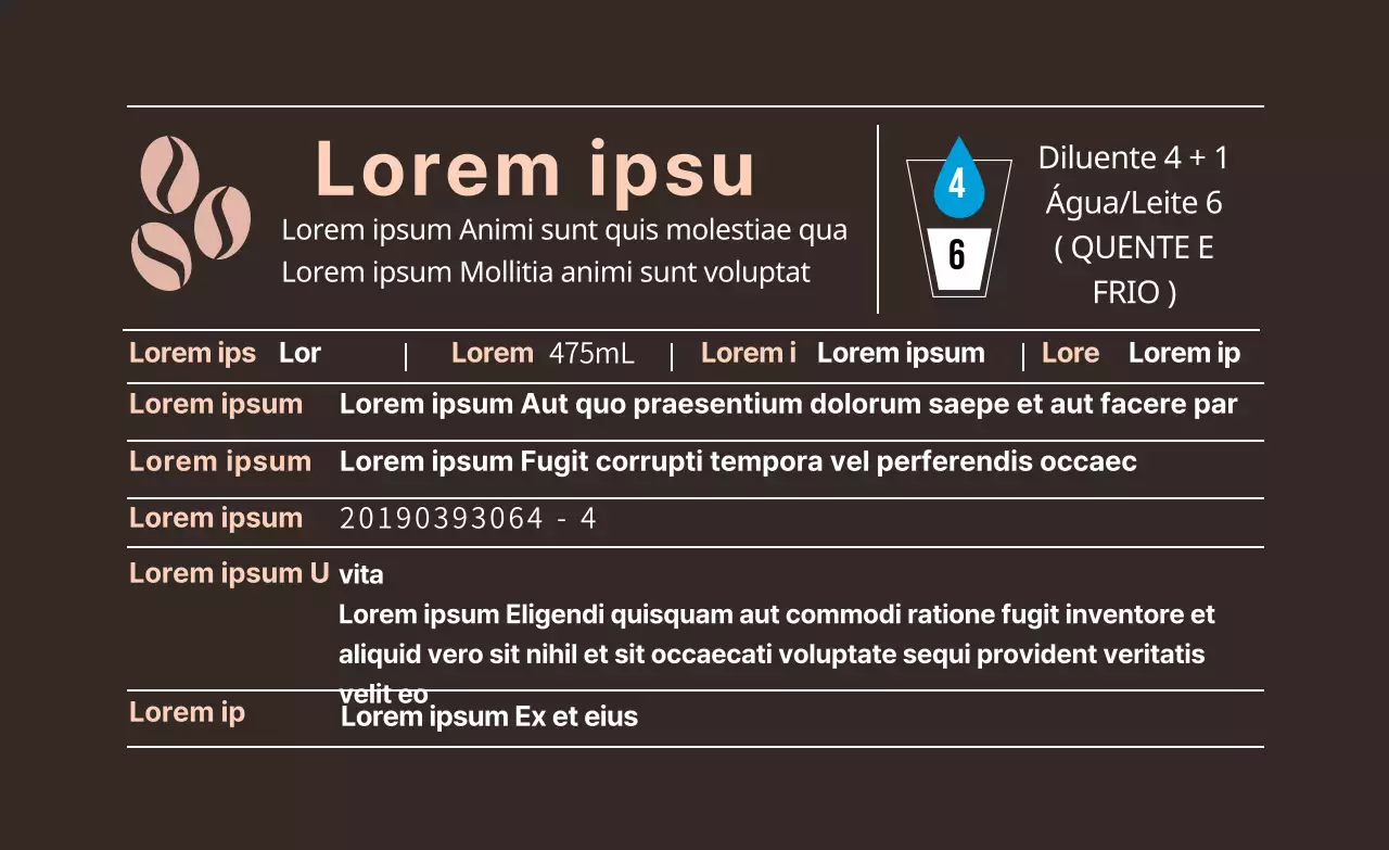 logótipo castanho etiqueta de pormenor simples para café