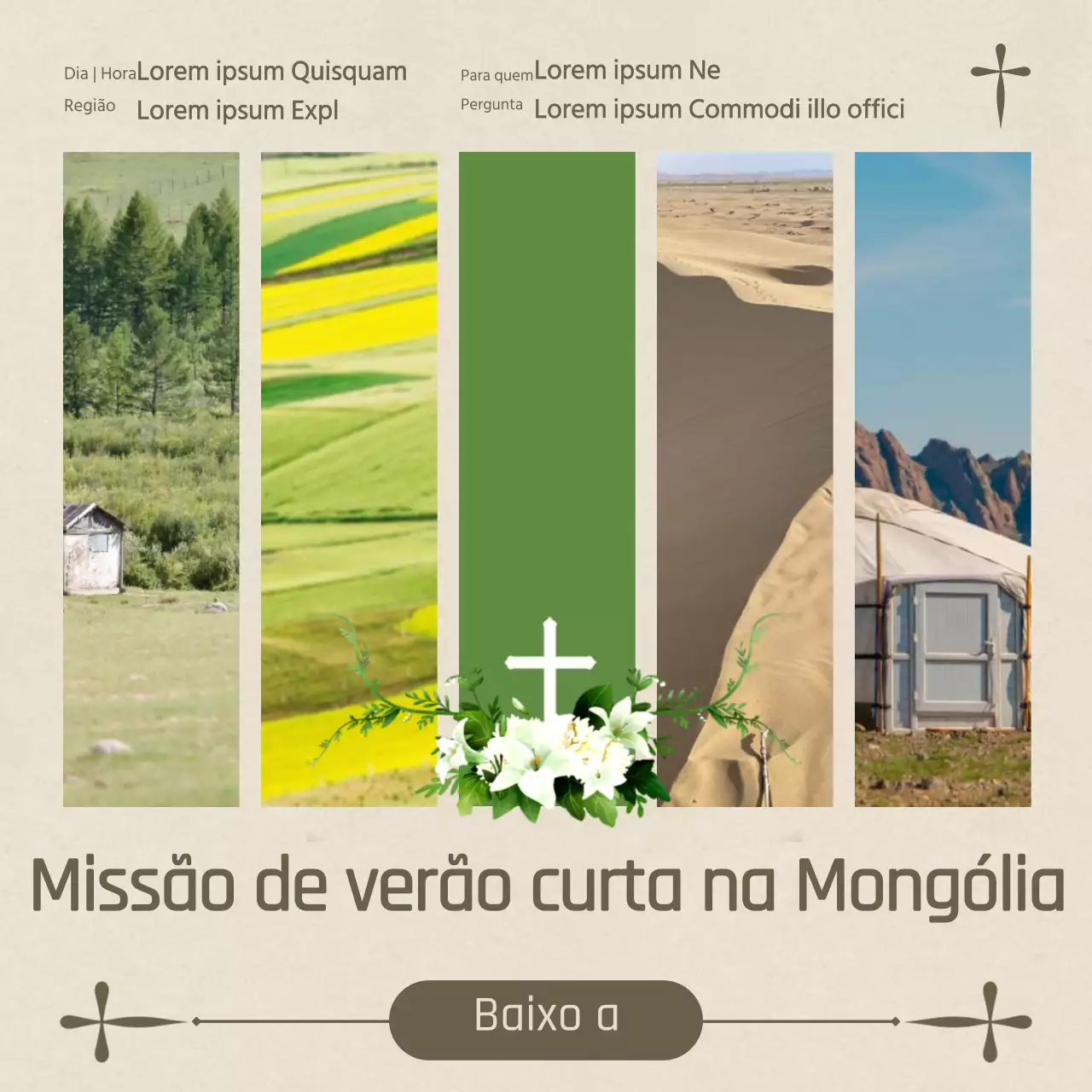 Missão de curto prazo bege e emocional