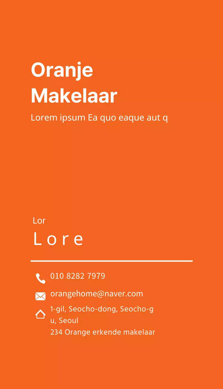 wit oranje eenvoudige illustratie makelaar