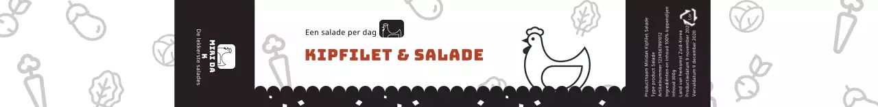 Wit pictogrampatroon kipsalade verpakking