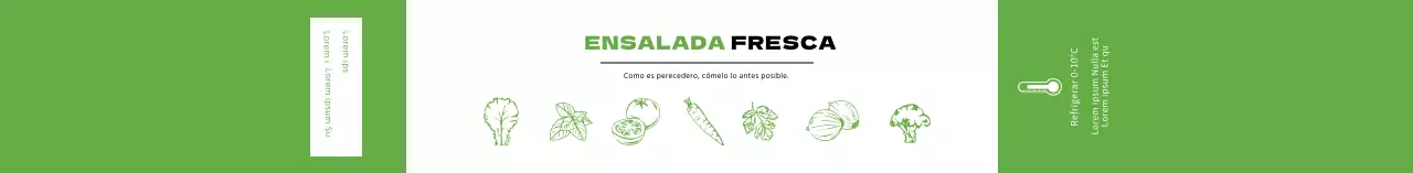 Etiquetas ilustradas para ensaladas Green Clean