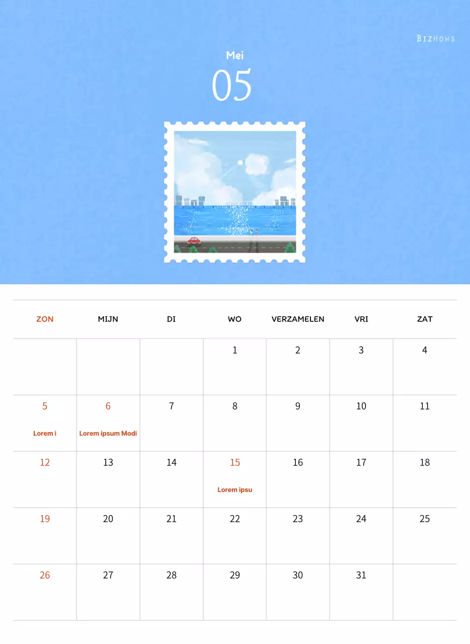 Stempelillustraties met een warm concept