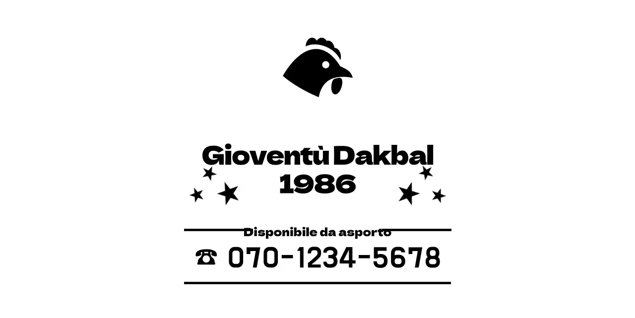 Stile di layout pulito, semplice e incentrato sul logo del piede di pollo per le informazioni e i servizi agli ospiti