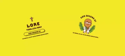 Geel karakter illustratie kerk