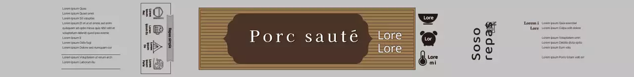 Étiquette grise de viande séchée propre