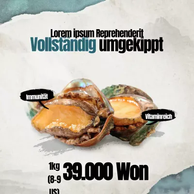 Meeresfrüchte mit einem verblassten traditionellen Konzept