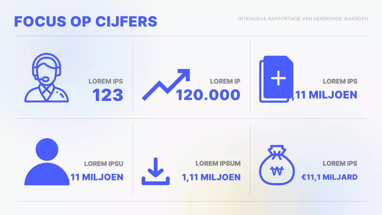 Geel en blauw kleurverloop Eenvoudige grafieken en infographics Conceptueel prestatierapport