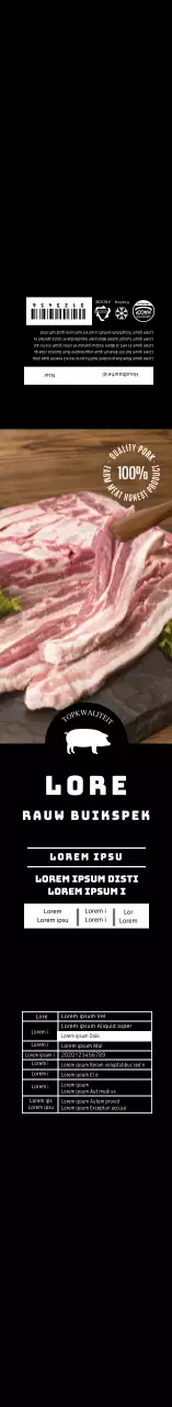 Zwarte foto buikspek label