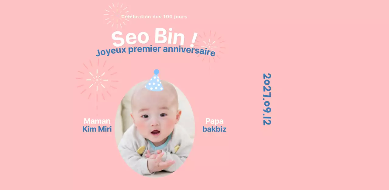 Cadre photo du centième anniversaire aux couleurs pastel