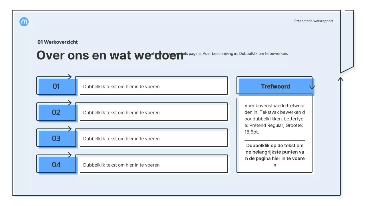 Puntvormen met lichtblauwe pijlen zakelijke presentatieset